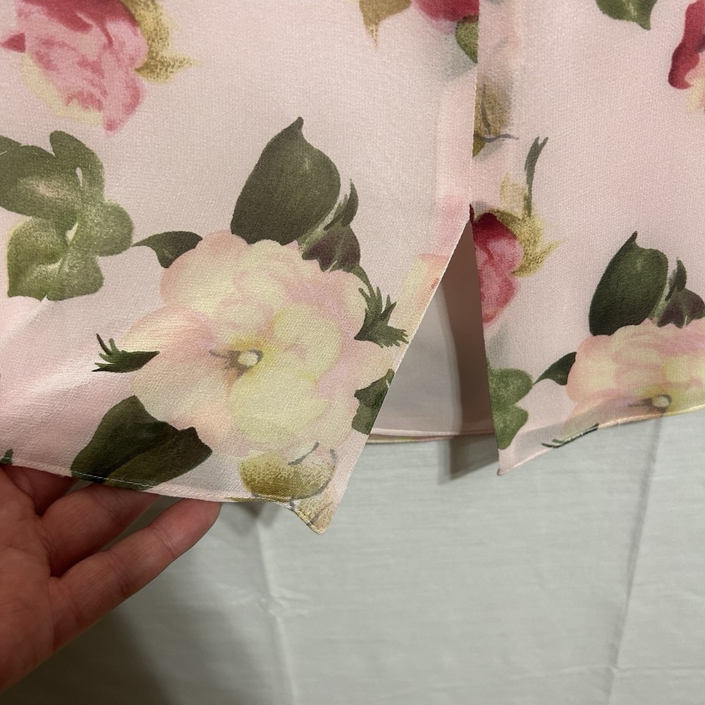 Talbots Vintage Pure Silk Sheath Dress‎ Size 12 Sleeveless Pink Floral Lined - Picture 9 of 10